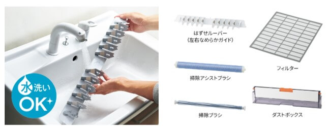 シャープのエアコン パーツ水洗い